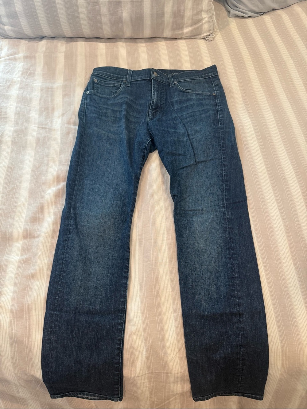 Men's 7 For All Mankind Blue Straight-Leg Jeans